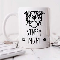 60 SECOND MAKEOVER Women's Staffy Mum Mug in White