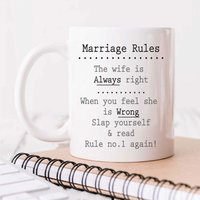 60 SECOND MAKEOVER Marriage Rules 10oz Mug Novelty in White