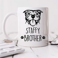 60 SECOND MAKEOVER Men's Staffy Mug Staffy Brother in White
