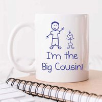 60 SECOND MAKEOVER Men's I'm The Big Cousin Boys Mug in White