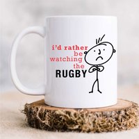 60 SECOND MAKEOVER Mens I'd Rather Be Watching the Rugby Mug in White