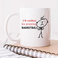60 SECOND MAKEOVER Men's I'd Rather Be Playing Basketball Mug in White