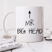 60 SECOND MAKEOVER Men's Mr Big Head Mug in White