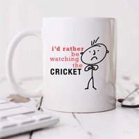 60 SECOND MAKEOVER Men's Mens I'd Rather Be Watching The Cricket Mug in White