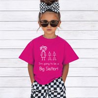 60 SECOND MAKEOVER Girl's I'm Going To Be a Big Sister Twins Pink T-Shirt | Size: 12-18 m