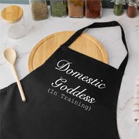 60 SECOND MAKEOVER Women's Domestic Goddess In Training Black Apron