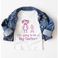 60 SECOND MAKEOVER Girl's I'm Going To Be a Big Sister White T-Shirt | Size: 3-4 Years