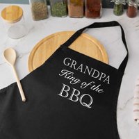 60 SECOND MAKEOVER Men's Grandpa King Of The BBQ Black Apron