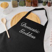 60 SECOND MAKEOVER Women's Domestic Goddess Black Apron
