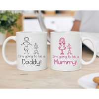 60 SECOND MAKEOVER I'm Going to be a Mummy Daddy Mug Set in White
