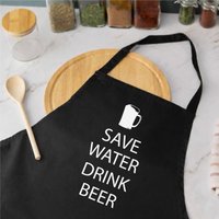 60 SECOND MAKEOVER Save Water Drink Beer Black Apron