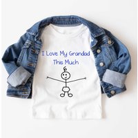 60 SECOND MAKEOVER Boy's I Love My Grandad This Much T-Shirt in White | Size: 3-4 Years