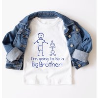 60 SECOND MAKEOVER Boy's I'm Going To Be a Big Brother White T-Shirt | Size: 18-24 m