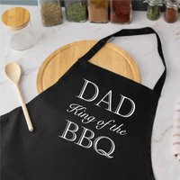 60 SECOND MAKEOVER Men's Dad King of the BBQ Apron in Black