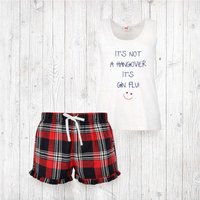 60 SECOND MAKEOVER Women's It's Not A Hangover It's Gin Flu Pyjama Set in Red | Size: Medium