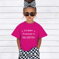 60 SECOND MAKEOVER Girl's I've Been Promoted To Big Sister Pink T-Shirt | Size: 3-4 Years