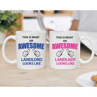 60 SECOND MAKEOVER Landlord Landlady Mug Set in White