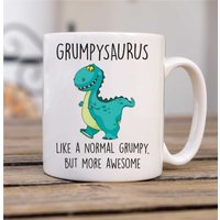 60 SECOND MAKEOVER Men's Grumpy Dinosaur Mug in White