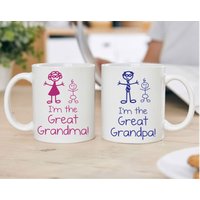60 SECOND MAKEOVER Men's I'm The Great Grandma Grandpa Mug Set in White