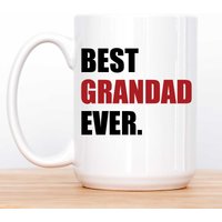 60 SECOND MAKEOVER Men's Best Grandad Ever Red Big Mug 15oz in White