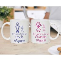 60 SECOND MAKEOVER I'm Going To Be An Auntie Uncle Again Mug Set in White