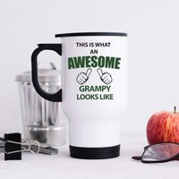 60 SECOND MAKEOVER Men's This Is What An Awesome Grampy Looks Like Metal Travel Mug in White