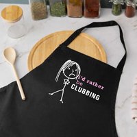 60 SECOND MAKEOVER Women's I'd Rather Be Clubbing Apron in Black