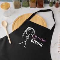 60 SECOND MAKEOVER Women's I'd Rather Be Diving Apron in Black
