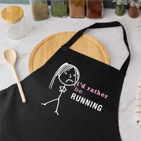 60 SECOND MAKEOVER Women's I'd Rather Be Running Apron in Black