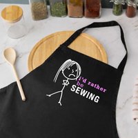60 SECOND MAKEOVER Women's I'd Rather Be Sewing Apron in Black