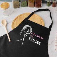 60 SECOND MAKEOVER Women's I'd Rather Be Sailing Apron in Black