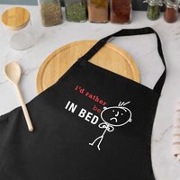 60 SECOND MAKEOVER Men's I'd Rather Be In Bed Black Apron