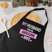 60 SECOND MAKEOVER Women's My Husband Has An Awesome Wife Black Apron