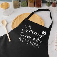 60 SECOND MAKEOVER Women's Granny Queen Of The Kitchen Black Apron