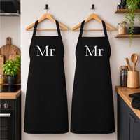 60 SECOND MAKEOVER Men's MR & MR Black Apron Set