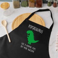 60 SECOND MAKEOVER Men's Pops Dinosaur Apron in Black