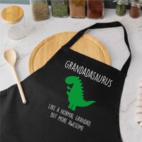 60 SECOND MAKEOVER Men's Grandad Dinosaur Apron in Black
