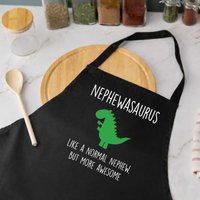 60 SECOND MAKEOVER Men's Nephew Dinosaur Apron in Black