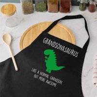 60 SECOND MAKEOVER Men's Grandson Dinosaur Apron Grandsonasaurus in Black