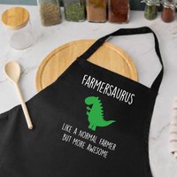 60 SECOND MAKEOVER Farmer Dinosaur Apron Farmersaurus in Black