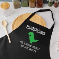 60 SECOND MAKEOVER Manager Dinosaur Apron Managasaurus in Black