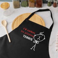 60 SECOND MAKEOVER Men's I'd Rather Be Playing Tennis Apron in Black