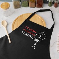 60 SECOND MAKEOVER I'd Rather Be Playing Basketball Black Apron