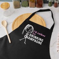 60 SECOND MAKEOVER Women's I'd Rather Be Drinking Champagne Apron in Black