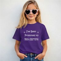 60 SECOND MAKEOVER Girl's I've Been Promoted To Big Sister Purple T-Shirt | Size: 12-18 m