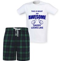 This Is What Awesome Daddy Looks Like Tartan Short Pyjama Set