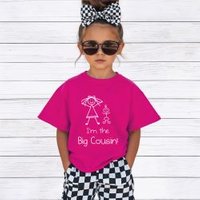 60 SECOND MAKEOVER Girl's I'm The Big Cousin Pink T-Shirt | Size: 0-6 m