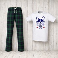 60 SECOND MAKEOVER Men's Frenchie Dad Tartan Pyjama Set in Green | Size: Small