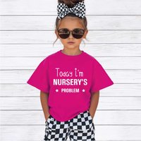 60 SECOND MAKEOVER Today I'm Nursery's Problem T-Shirt in Pink | Size: 12-18 m