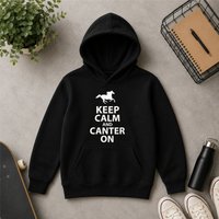 60 SECOND MAKEOVER Kids Black Keep Calm & Canter On Hoodie | Size: 7-8 Years